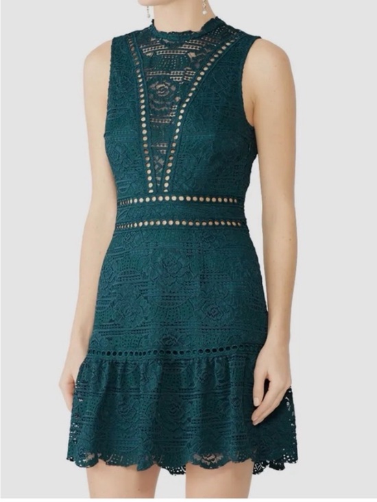 SAYLOR Dresses & Skirts - NWT SAYLOR Rosemary Lace Sleeveless Fit & Flare Dress in Emerald Size Medium